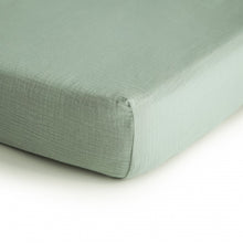 Mushie Extra Soft Muslin Crib Sheet - Roman Green