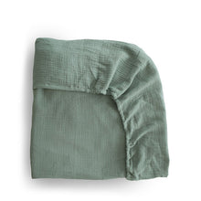 Mushie Extra Soft Muslin Crib Sheet - Roman Green