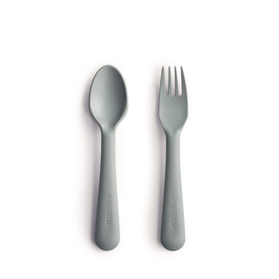 Mushie Fork and Spoon Set - Sage