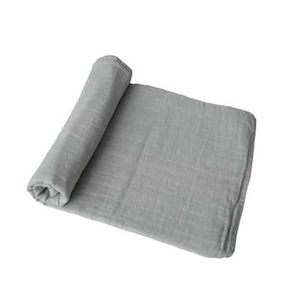 Mushie Muslin Swaddle Blanket Organic Cotton - Belgian Grey