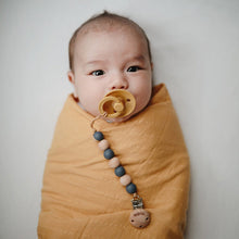 Mushie Muslin Swaddle Blanket Organic Cotton - Fall Yellow