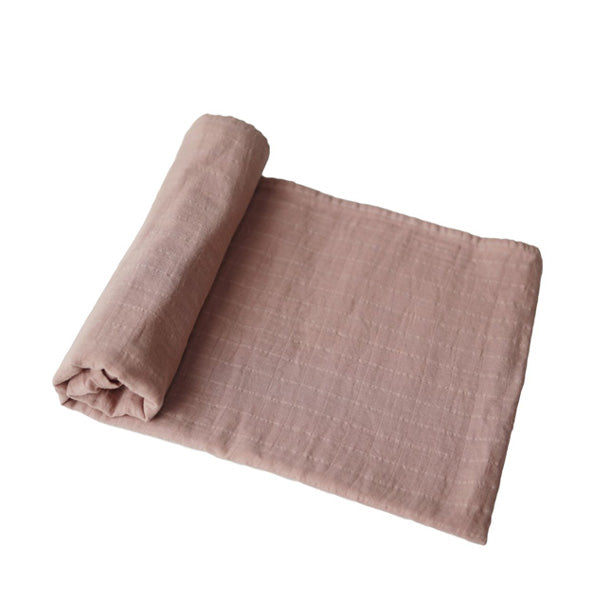 Mushie Muslin Swaddle Blanket Organic Cotton - Natural