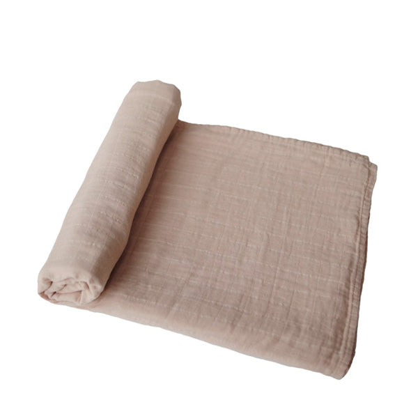 Mushie Muslin Swaddle Blanket Organic Cotton - Pale Taupe