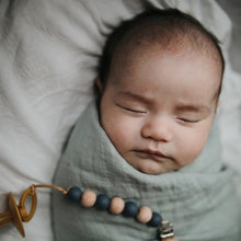 Mushie Muslin Swaddle Blanket Organic Cotton - Roman Green