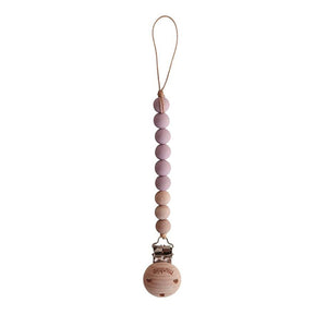 Mushie Pacifier Clip Cleo - Mauve