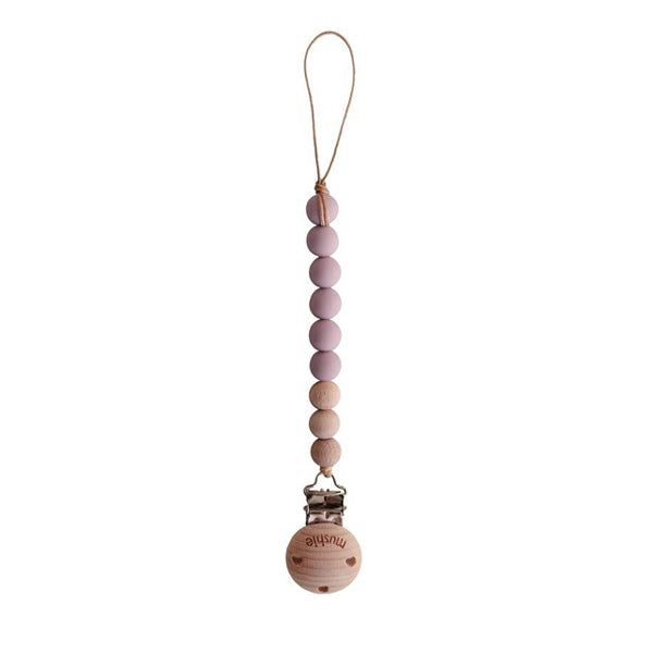 Mushie Pacifier Clip Cleo - Mauve
