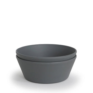 Mushie Round Dinnerware Bowl, Set of 2 - Smoke