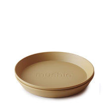 Mushie Round Dinnerware Plates, Set of 2 - Mustard