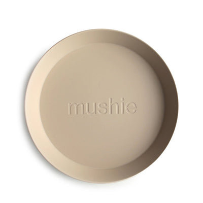 Mushie Round Dinnerware Plates, Set of 2 - Vanilla