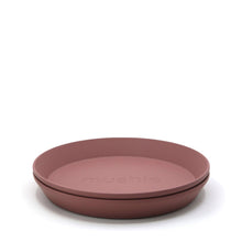 Mushie Round Dinnerware Plates, Set of 2 - Woodchuck