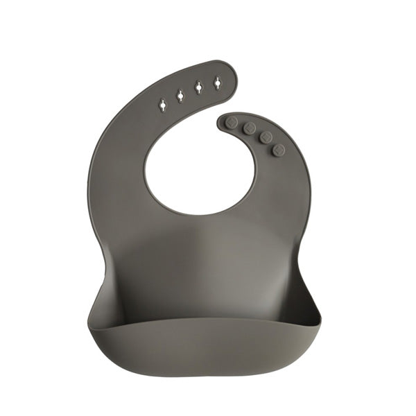 Mushie Silicone Baby Bib - Dove Grey