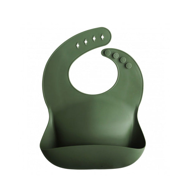 Mushie Silicone Baby Bib - Forest Green