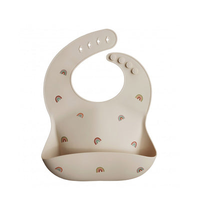 Mushie Silicone Baby Bib - Rainbows