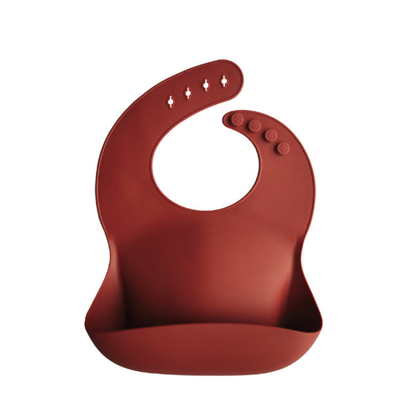 Mushie Silicone Baby Bib - Raw Sienna