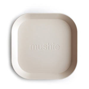 Mushie Square Dinnerware Plates, Set of 2 - Ivory