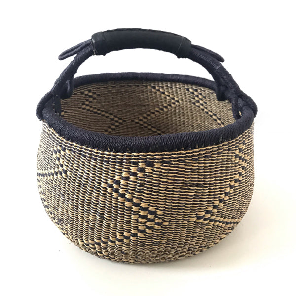 Ghanaian Bolga Basket with Leather Handles - #3