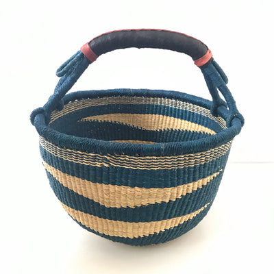 Ghanaian Bolga Basket with Leather Handles - #2