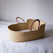 Natural Moses Basket - Tan Red Handles - Elenfhant