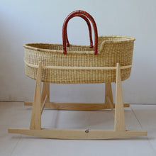 Natural Moses Basket - Tan Red Handles - Elenfhant