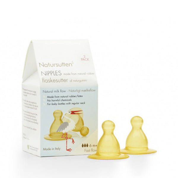 Natursutten Glass Bottles - Replacement Teat (2 Pack) - Fast Flow