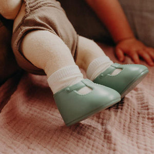 Olli Ella Dinkum Doll Shoes - Basil Green
