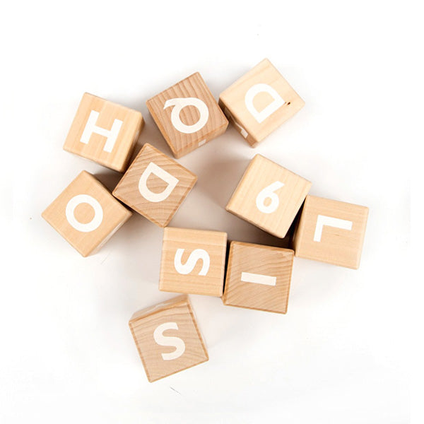 Ooh Noo Wooden Alphabet Blocks White