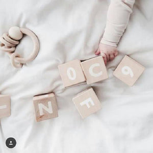 Ooh Noo Wooden Alphabet Blocks White