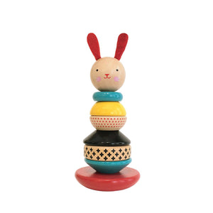 Petit Collage Modern Bunny – Wooden Stacking Toy