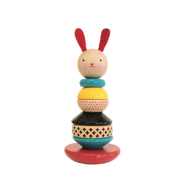 Petit Collage Modern Bunny – Wooden Stacking Toy