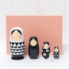 Petit Monkey Nesting Dolls – Black and White