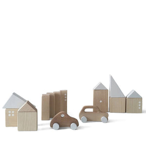 Pinch Toys Wooden Blocks Set - City