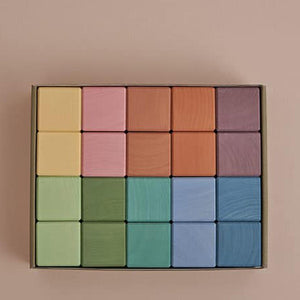 Raduga Grëz Wooden Cubes Set - Earth Pastel