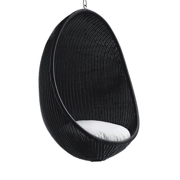 Sika Design Hanging Egg Chair Exterior from Nanna Ditzel - Matt Black