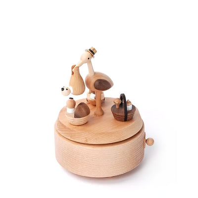 Wooderful Life Wooden Music Box - Baby Stork Delivery