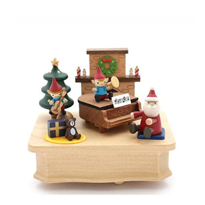 Wooderful Life Wooden Music Box Christmas Concert Elenfhant