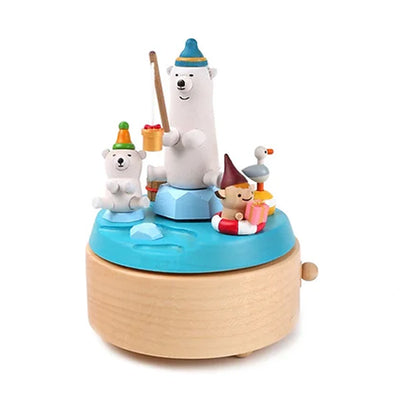 Wooderful Life Wooden Music Box - Polar Bear Fishing