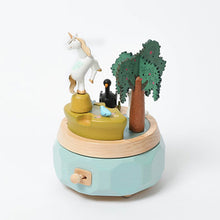 Wooderful Life Wooden Music Box - Unicorn with Swans