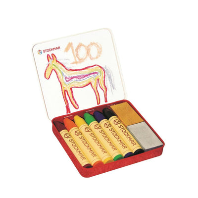 Stockmar Beeswax Crayons - Rainbow Edition - 6 Sticks & 2 Blocks