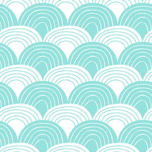 Swedish Linens Rainbows Fitted Sheet – Minty Blue