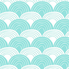 Swedish Linens Rainbows Fitted Sheet – Minty Blue