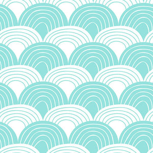 Swedish Linens Rainbows Fitted Sheet – Minty Blue