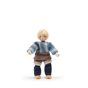 Trauffer Pilgram Flexible Wooden Doll - Swiss Wrestling - Blond