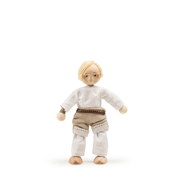 Trauffer Pilgram Flexible Wooden Doll - Swiss Wrestling Gymnastics - Blond