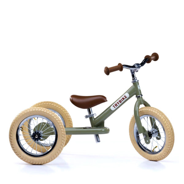 Trybike 2-in-1 Balance Bike Steel - Vintage Green