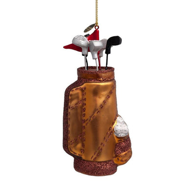 Vondels Glass Shaped Christmas Ornament - Brown Golf Bag