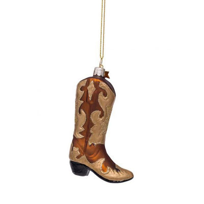 Vondels Glass Shaped Christmas Ornament - Cowboy Boot
