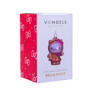 Vondels Glass Shaped Christmas Ornament - Hello Kitty Gingerbread