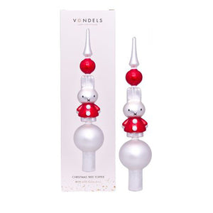 Vondels Glass Shaped Tree topper - Miffy with Santa Dress