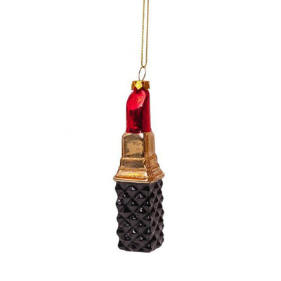 Vondels Glass Shaped Christmas Ornament - Red/Black Lipstick