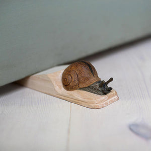 Wildlife Garden Hand Carved Doorstop - Roman Snail